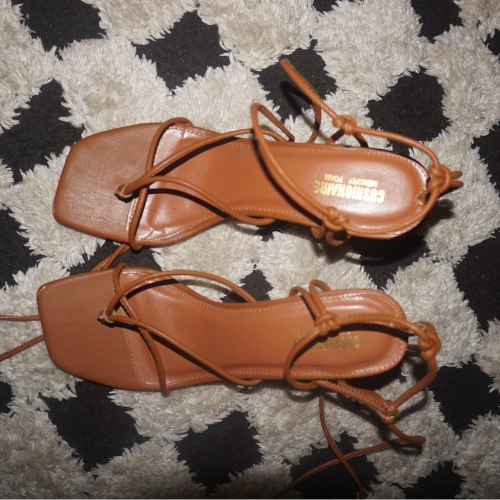 Tan Strappy Heels